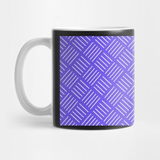 Abstract geometric pattern - strips - blue and white. Mug